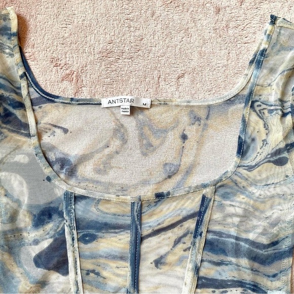 AntiStar Marble Corset Mesh Top - Picture 4 of 5